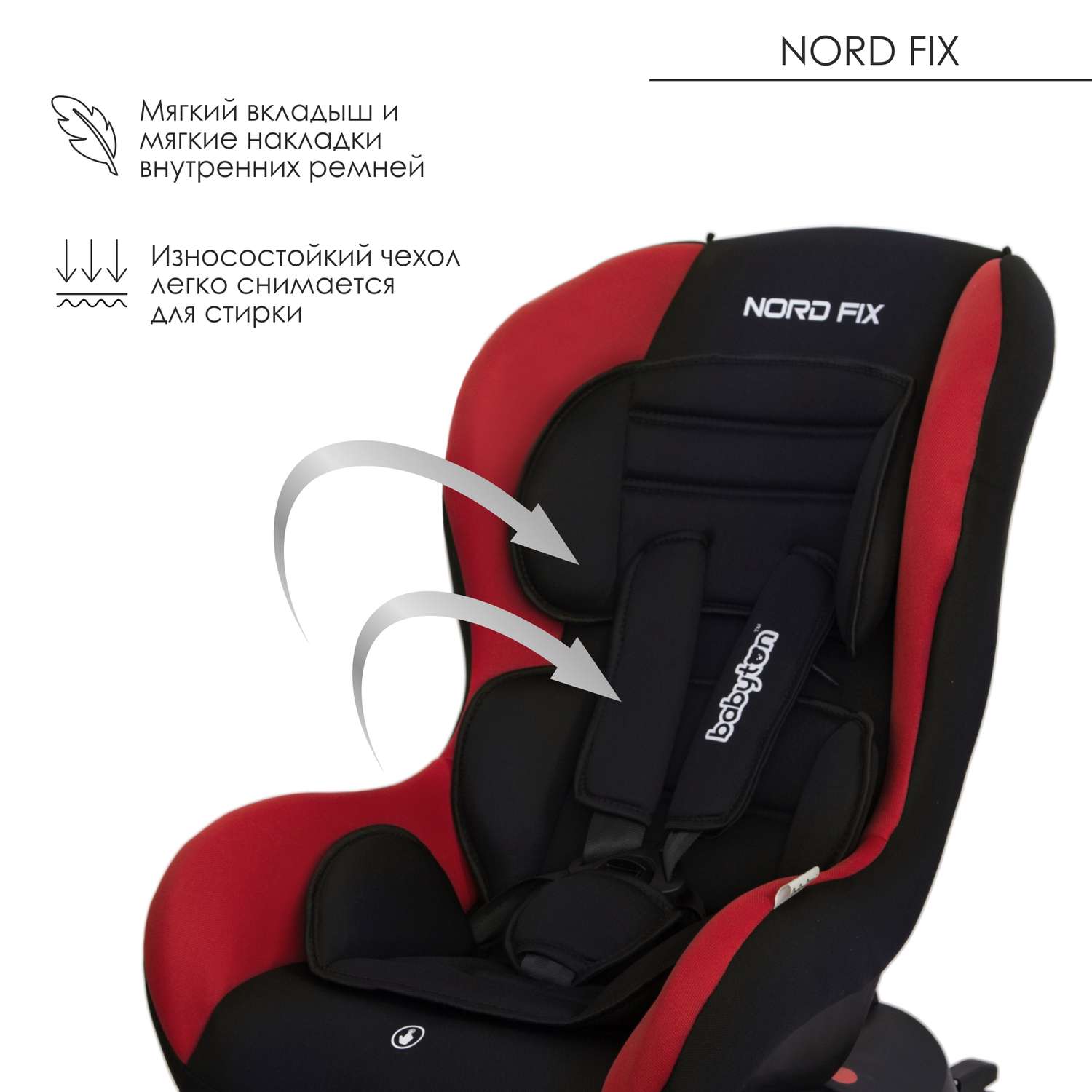 Автокресло Babyton Nord Fix Black-Red - фото 9