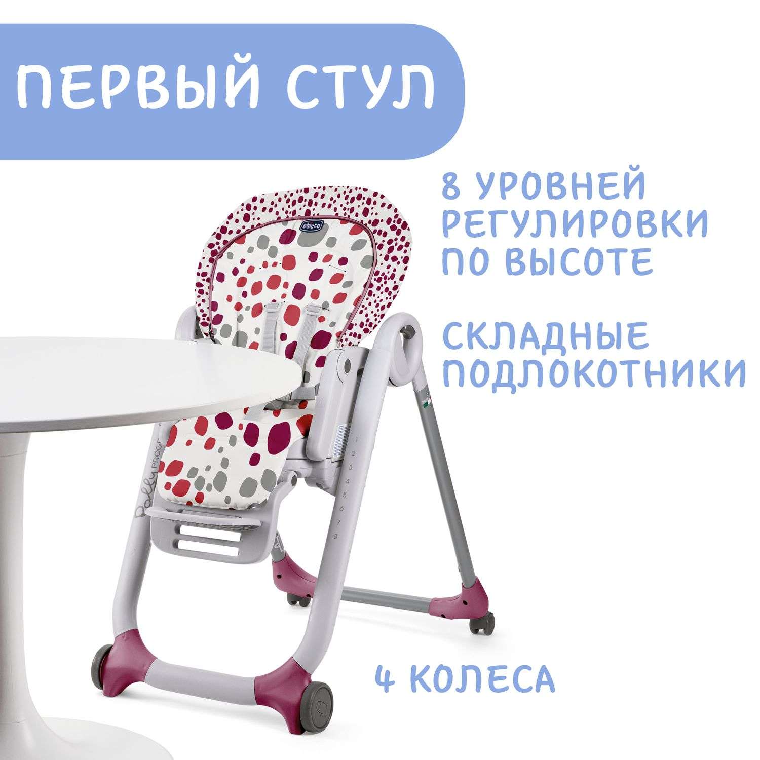 Стульчик-трансформер Chicco Polly Progres5 Cherry - фото 38