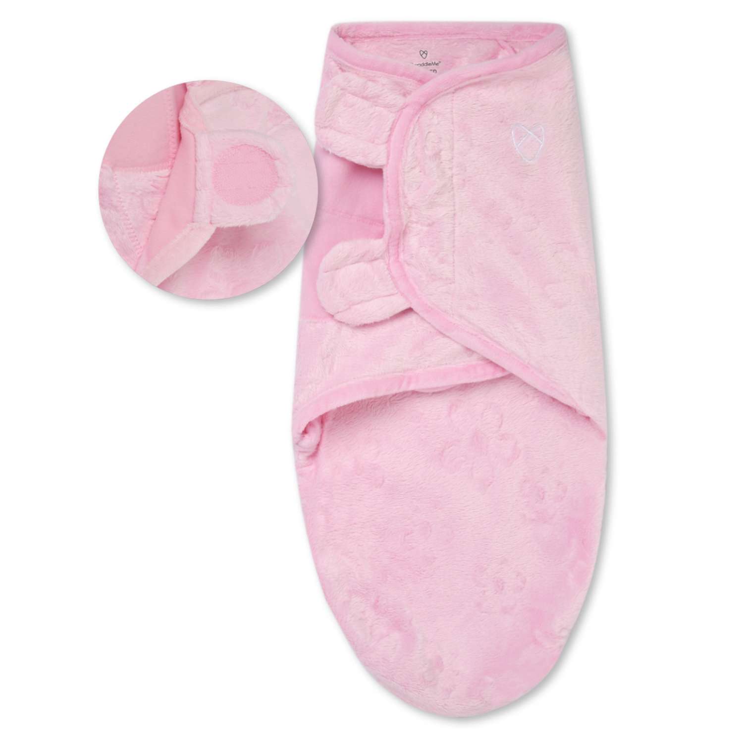 Конверт Summer Infant Swaddleme на липучке Lux Velboa S/M Розовый/цветы - фото 3