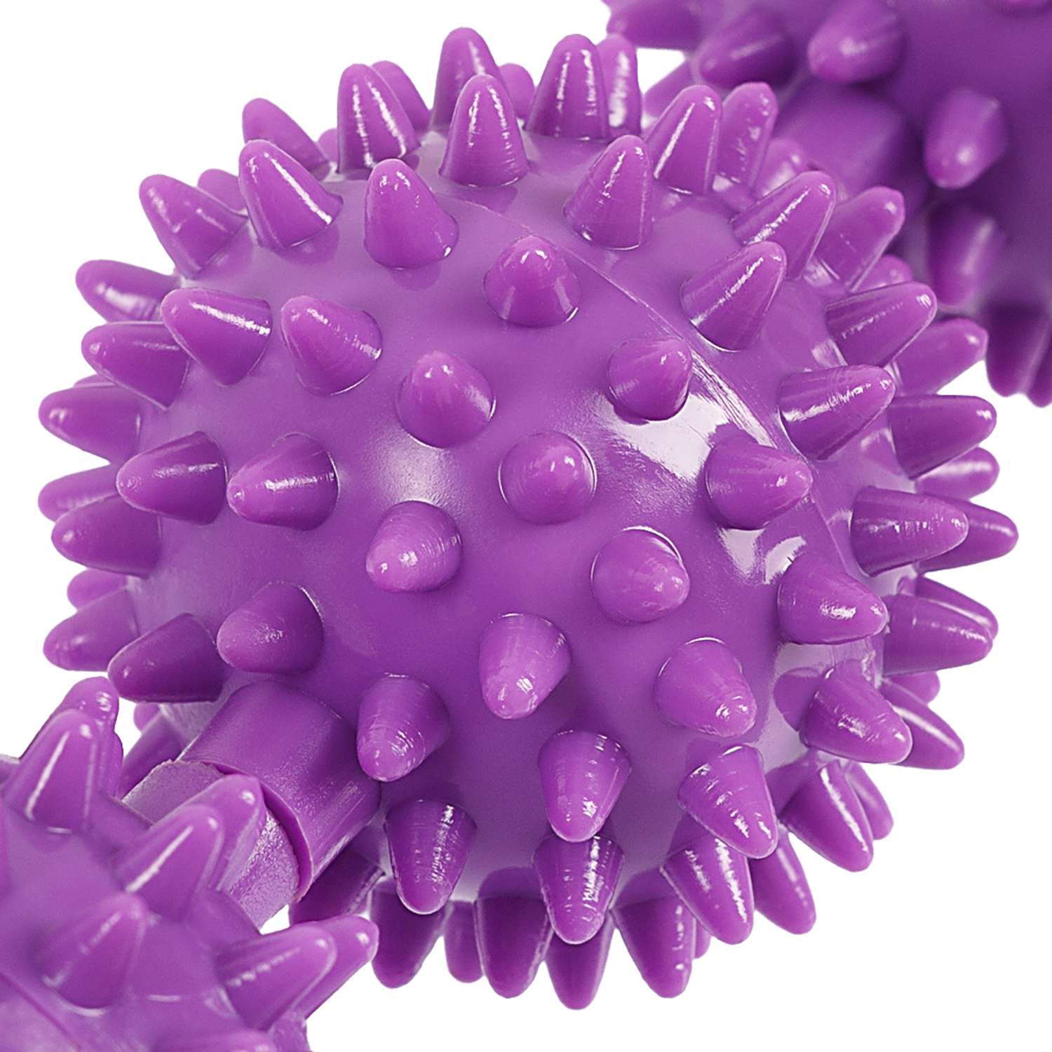 Массажёр ручной механический STRONG BODY МФР 5 массажных мячей на палке фиолетовый - фото 5