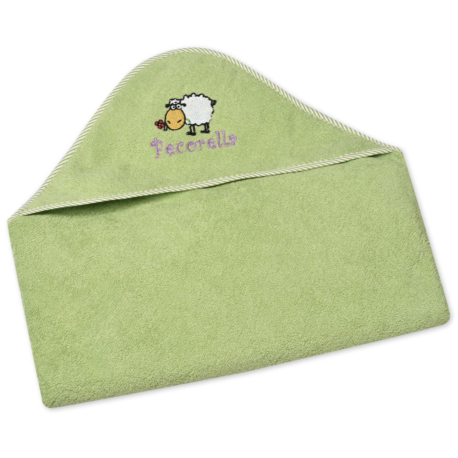 Полотенце с капюшоном Pecorella Зеленое - фото 1