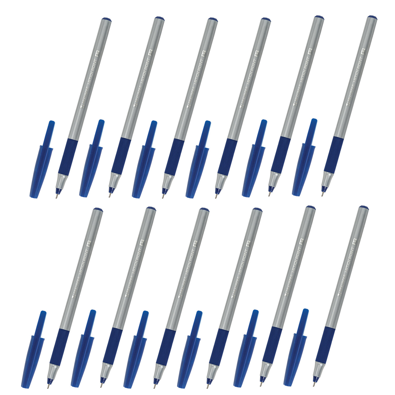 Ручки Brauberg шариковые синие набор 12 шт тонкие для школы - фото 7
