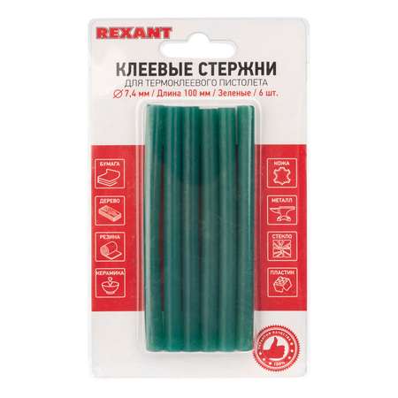 Клеевые стержни REXANT зеленые 09-1018