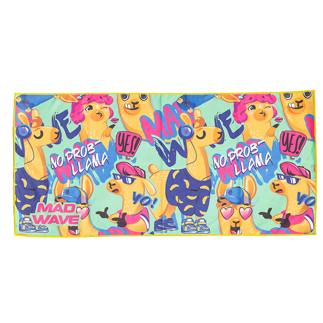 Полотенце из микрофибры Mad Wave Microfiber towel Llama M0761 03 1 16W зеленое 40х80 см - фото 1