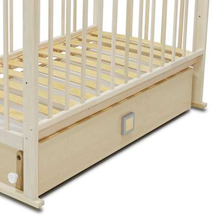 Детская кроватка Babyton прямоугольная, поперечный маятник (бежевый)