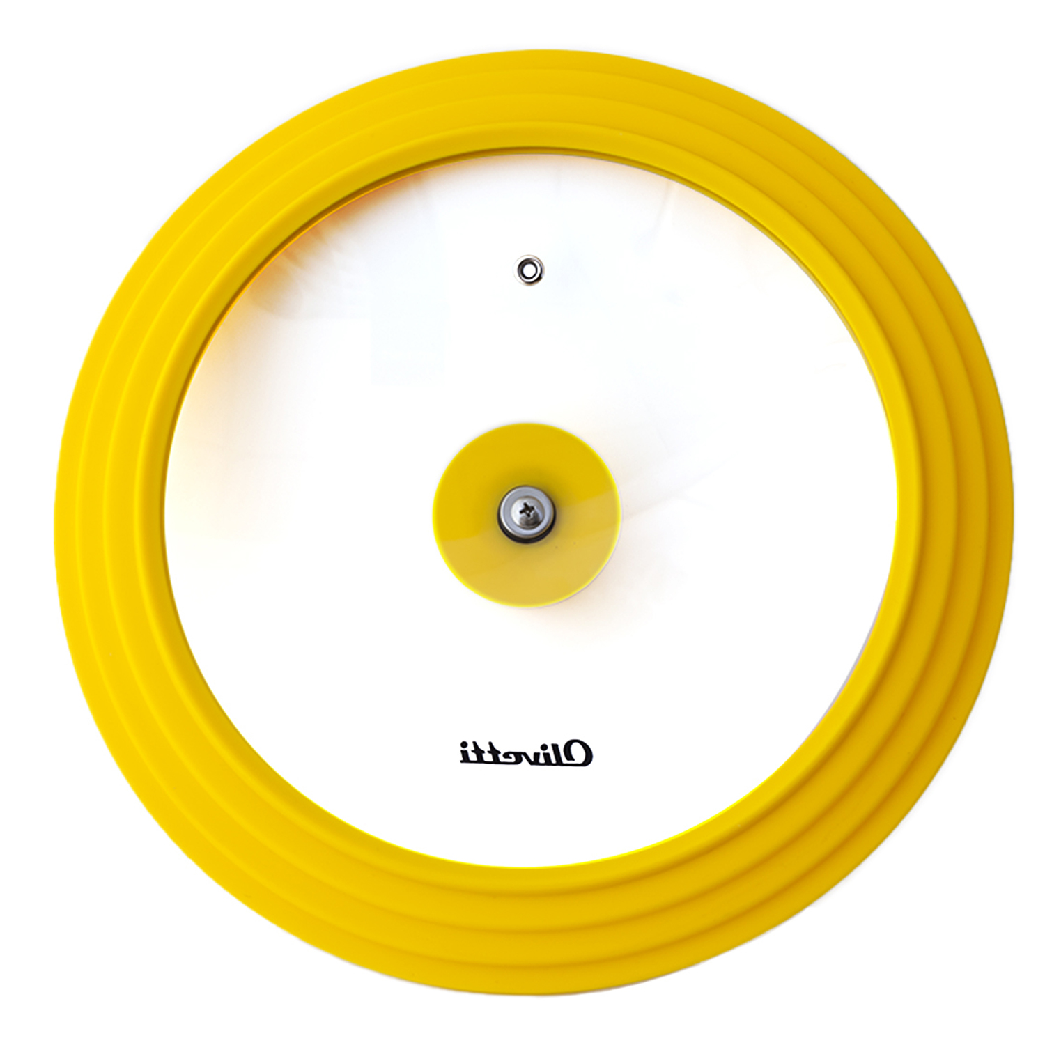 Крышка универсальная Olivetti 24/26/28 см с силиконовым ободом желтый - фото 3