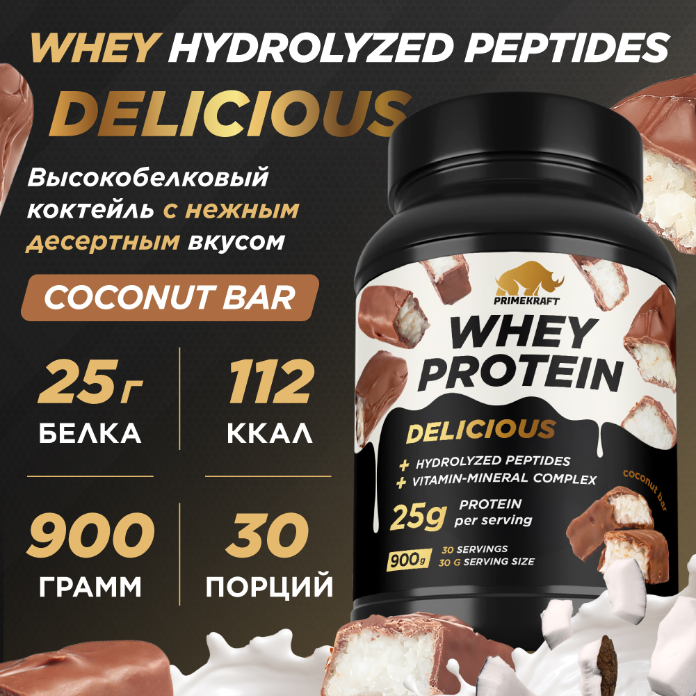 Протеин Whey Delisious Prime Kraft Кокосовый батончик - фото 1