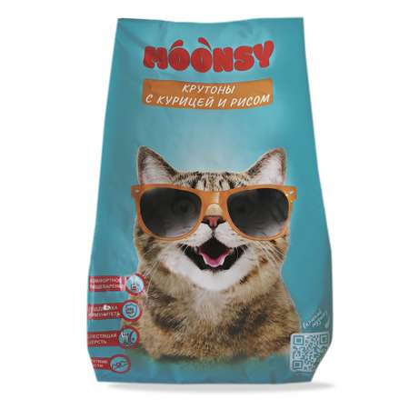 Сухой корм Moonsy полнорационный для взрослых кошек крутоны с курицей и рисом 1.9 кг
