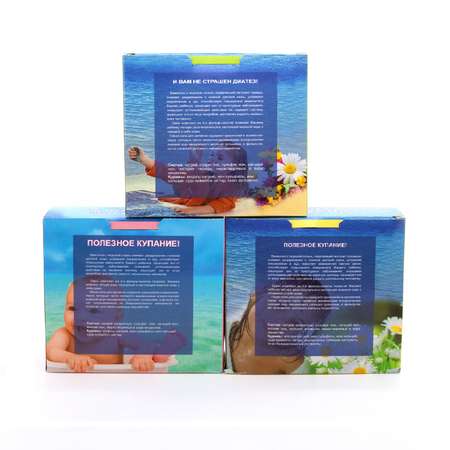 Соль для ванн Ресурс Здоровья Набор №1 Детская морская с ромашкой с чередой в фильтр-пакетах 3 шт по 1 кг