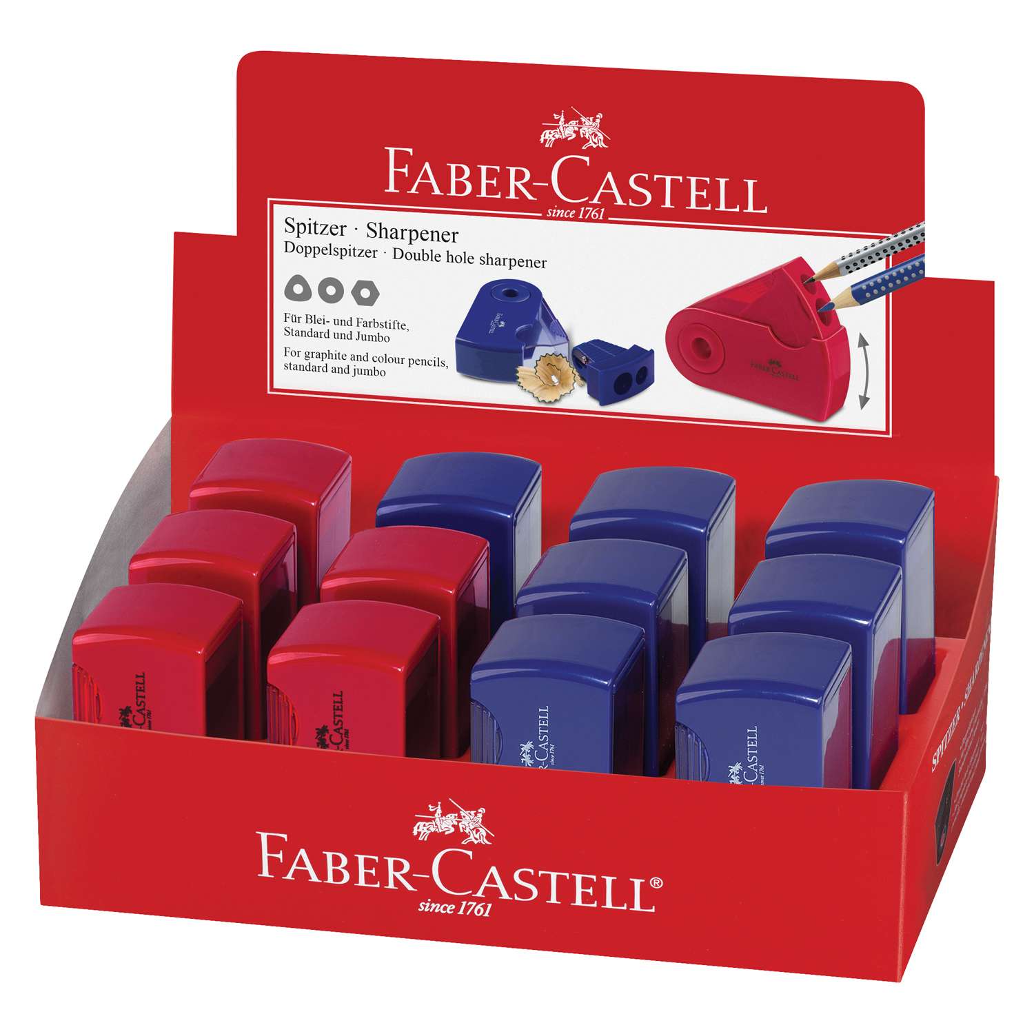 Точилка Faber Castell Sleeve 2отверстия Красный-Синий в ассортименте 182701 - фото 2