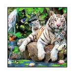 Алмазная мозаика Seichi Тигр с тигрятами 30х30 см