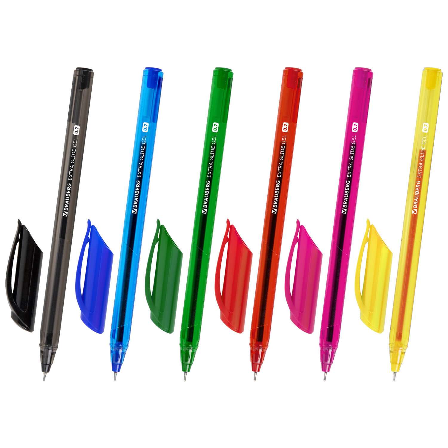 Ручки гелевые Brauberg цветные набор 6 цветов трехгранные - фото 5