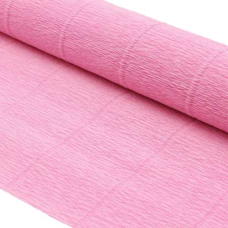 Бумага Айрис гофрированная креповая для творчества 50 см х 2.5 м 140 г розовая