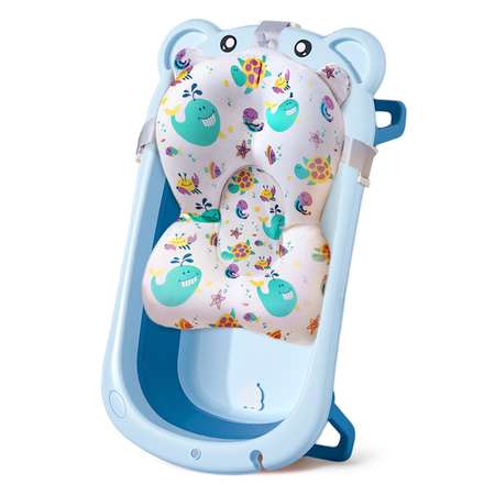 Детская ванночка LaLa-Kids складная с матрасиком для купания новорожденных