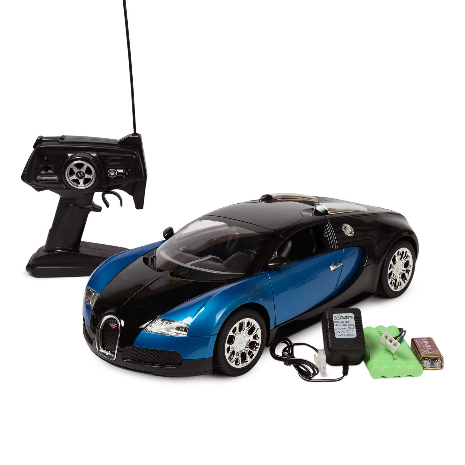 Машинка на радиоуправлении Mobicaro Bugatti Veyron 1:10 Голубая - фото 1