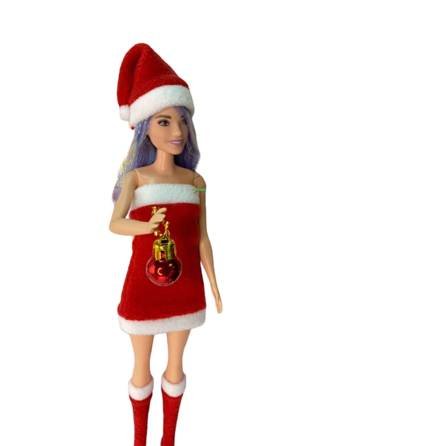 Одежда для куклы Ani Raam Костюм Новогодний Санта Ani Raam для куклы Барби красный S150 - фото 2