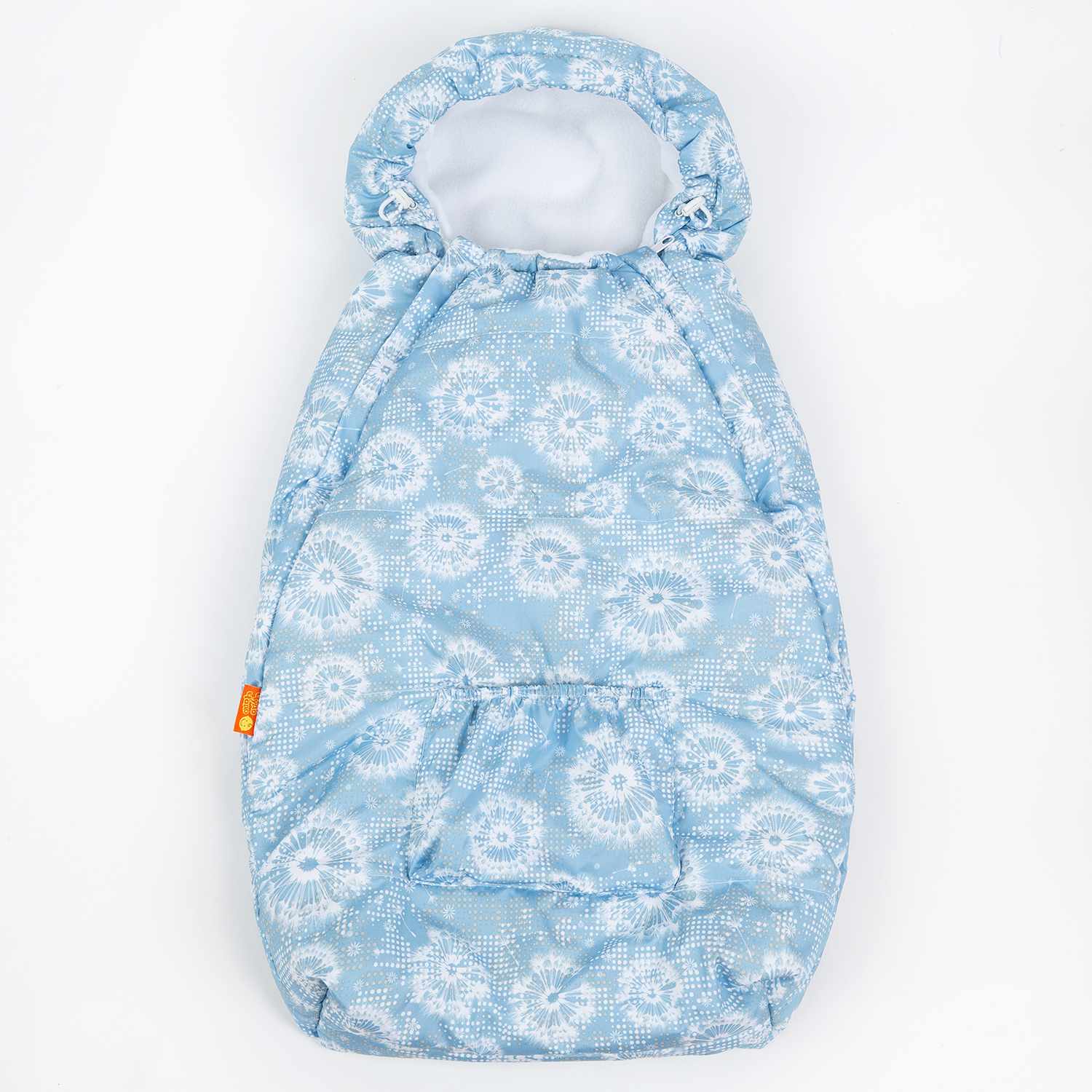 Конверт на выписку Чудо-Чадо для новорожденного теплый флисовый «Chicky» голубой/одуванчики - фото 2