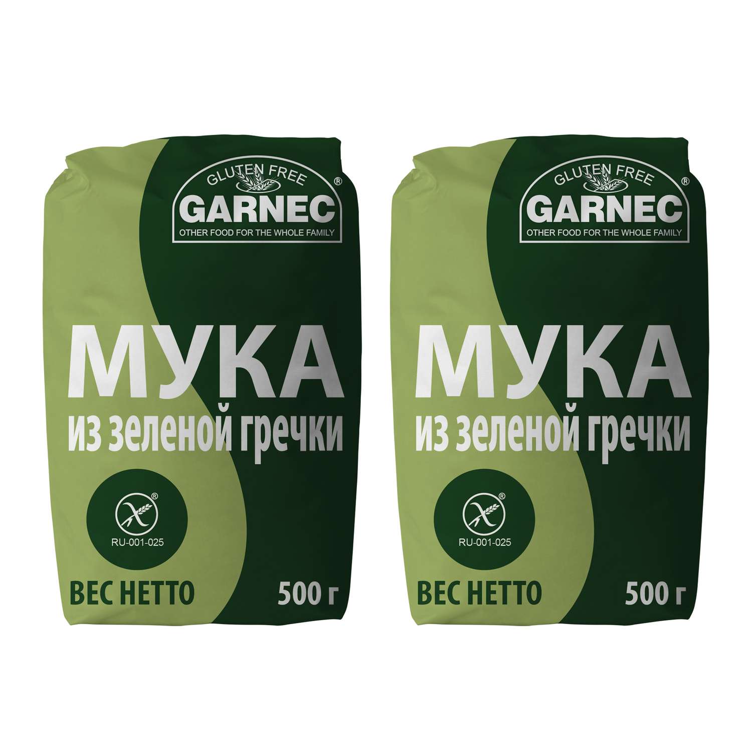 Мука Garnec без глютена из зелёной гречки 500г*2 - фото 1