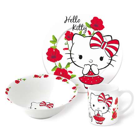 Набор керамической посуды STOR в подарочной упаковке Snack Set Hello Kitty Poema (3 шт.)