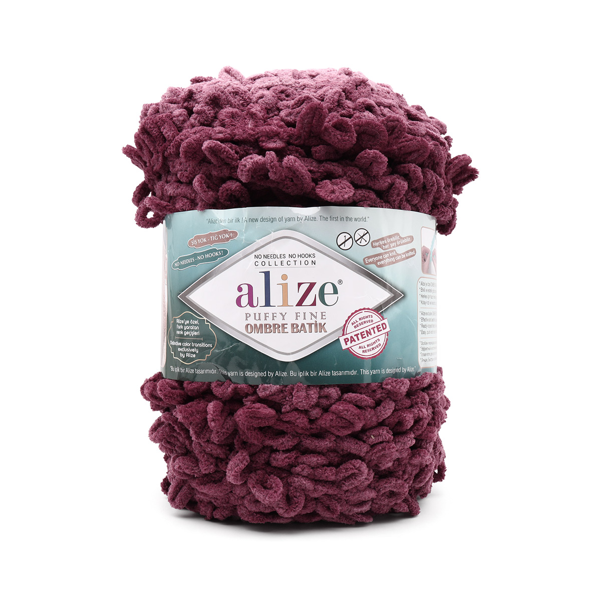 Пряжа для вязания Alize puffy fine ombre batik 500 гр 73 м микрополиэстер мягкая 7276 секционный 1 моток - фото 2