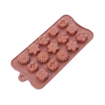 Форма для шоколада Keyprods Цветы силиконовая 15 ячеек