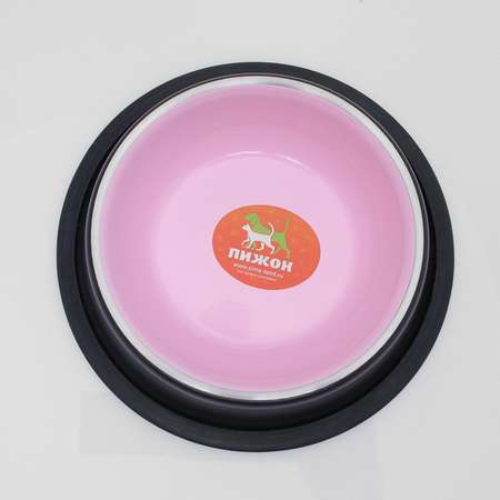 Миска Пижон с нескользящим основанием двухцветная для котят 225 мл розовая