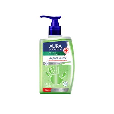 Жидкое мыло AURA Active Herb Чайное дерево с антибактериальным эффектом 500 мл