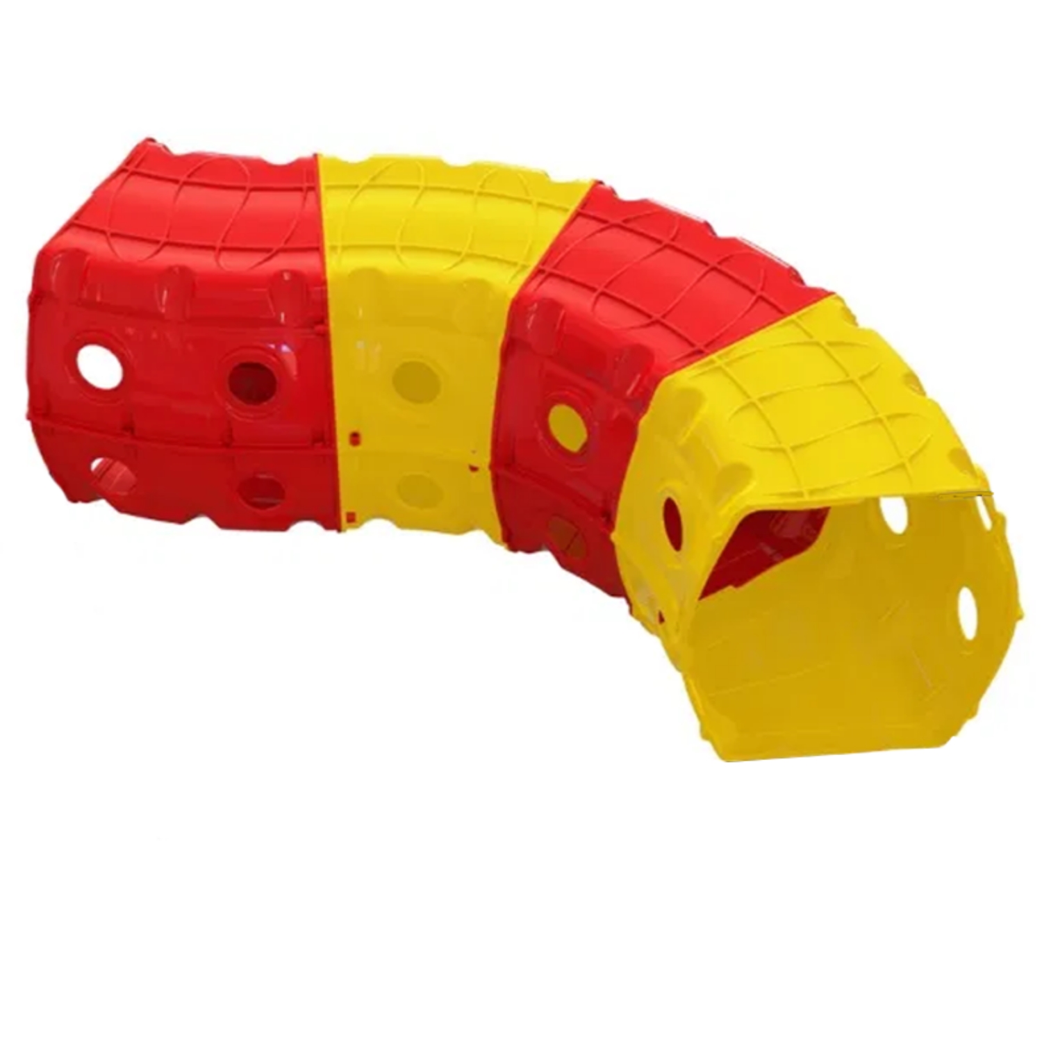 Игровой туннель для ползания Doloni из 4-х секций желто-красный 1х1.5х0.5 м - фото 1