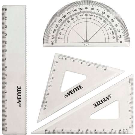 Набор линеек deVENTE линейка 15 см / 2 угольника / транспортир 5092002
