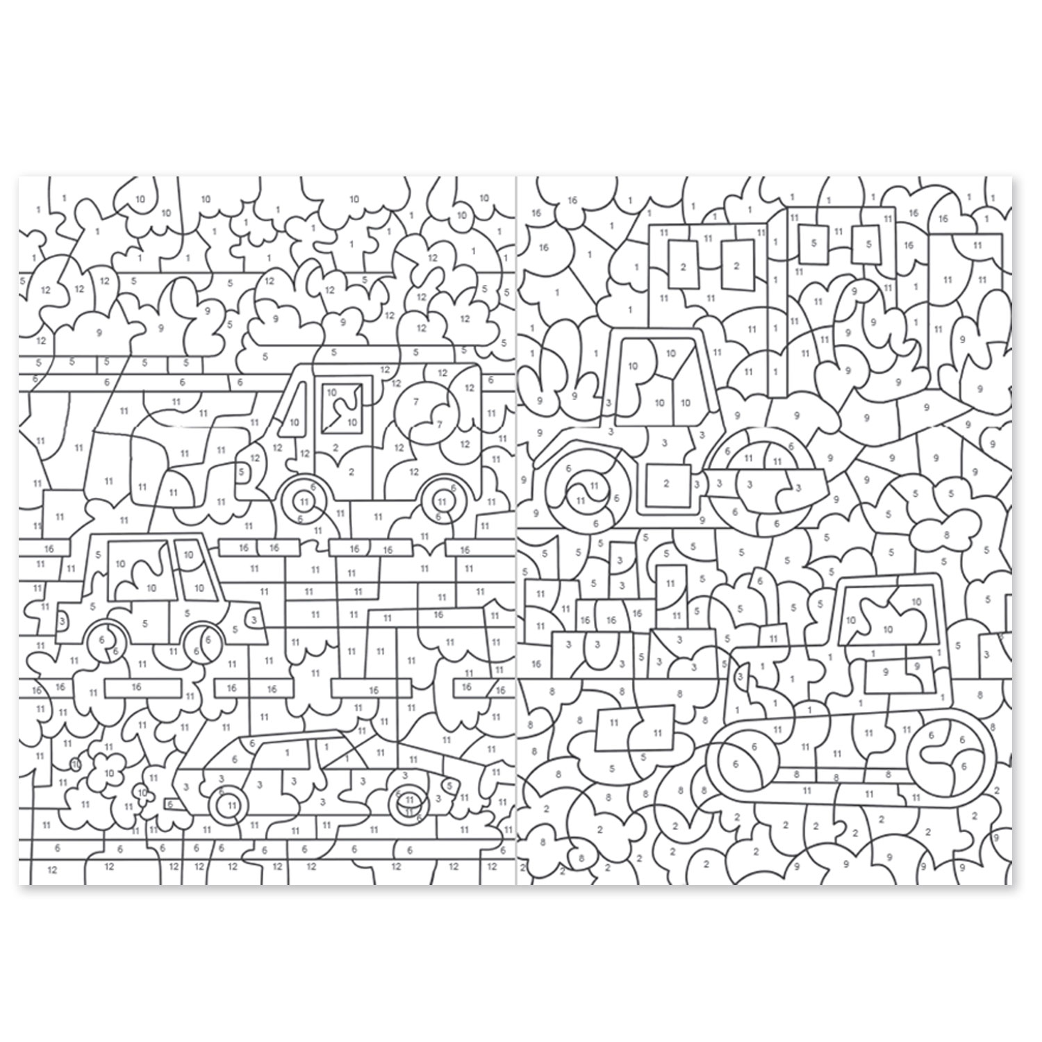 Набор раскрасок Проф-Пресс по номерам Для смелых мальчишек+Мир транспорта - фото 3