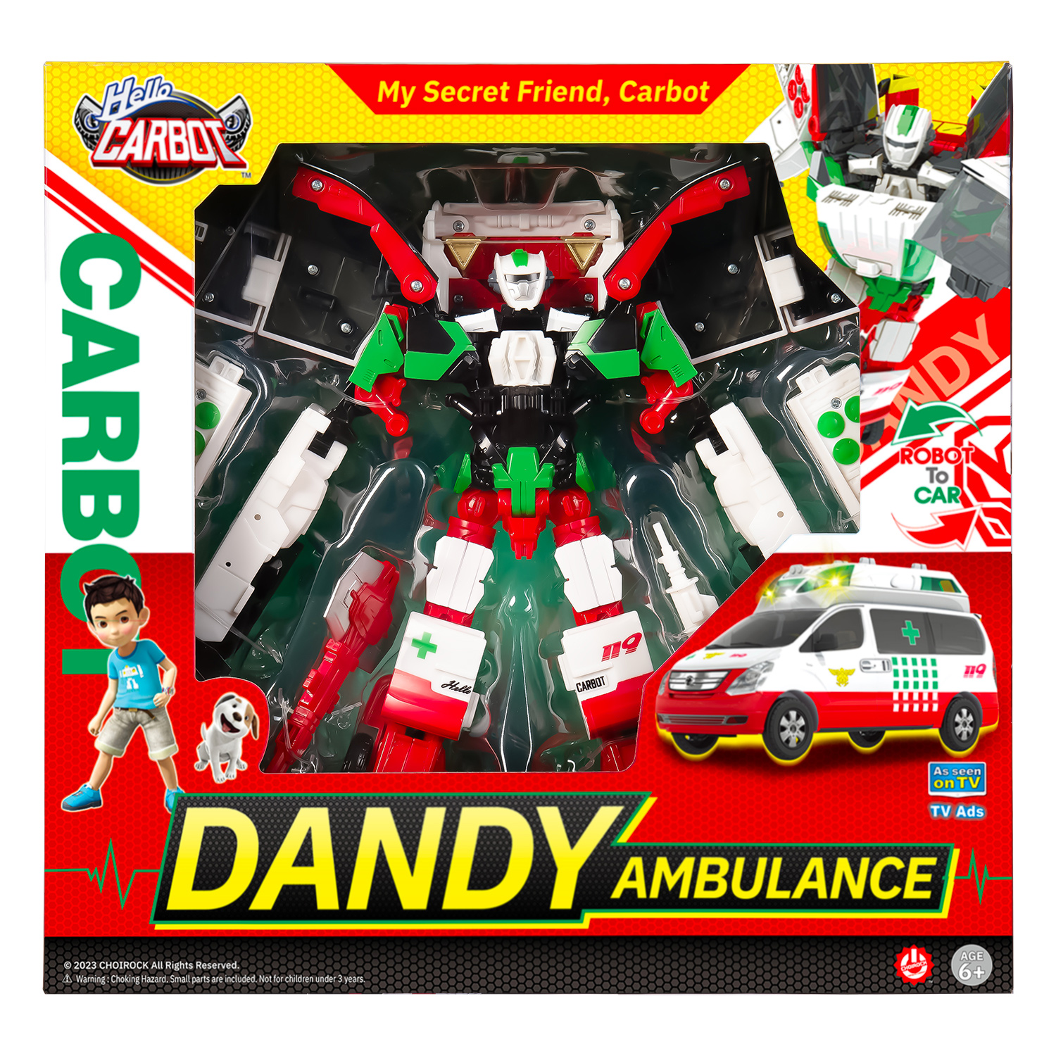 Игрушка Hello Carbot Hello Carbot Dandy Ambulance трансформер 25см свет и звук S1 42902 - фото 1