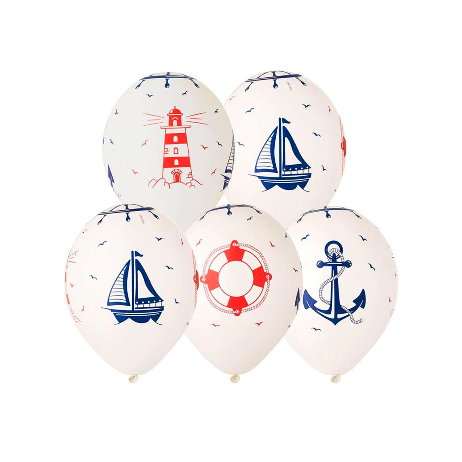 Воздушные шары латексные BELBAL для праздника с рисунком Морская тематика 35 см 15 шт - фото 6