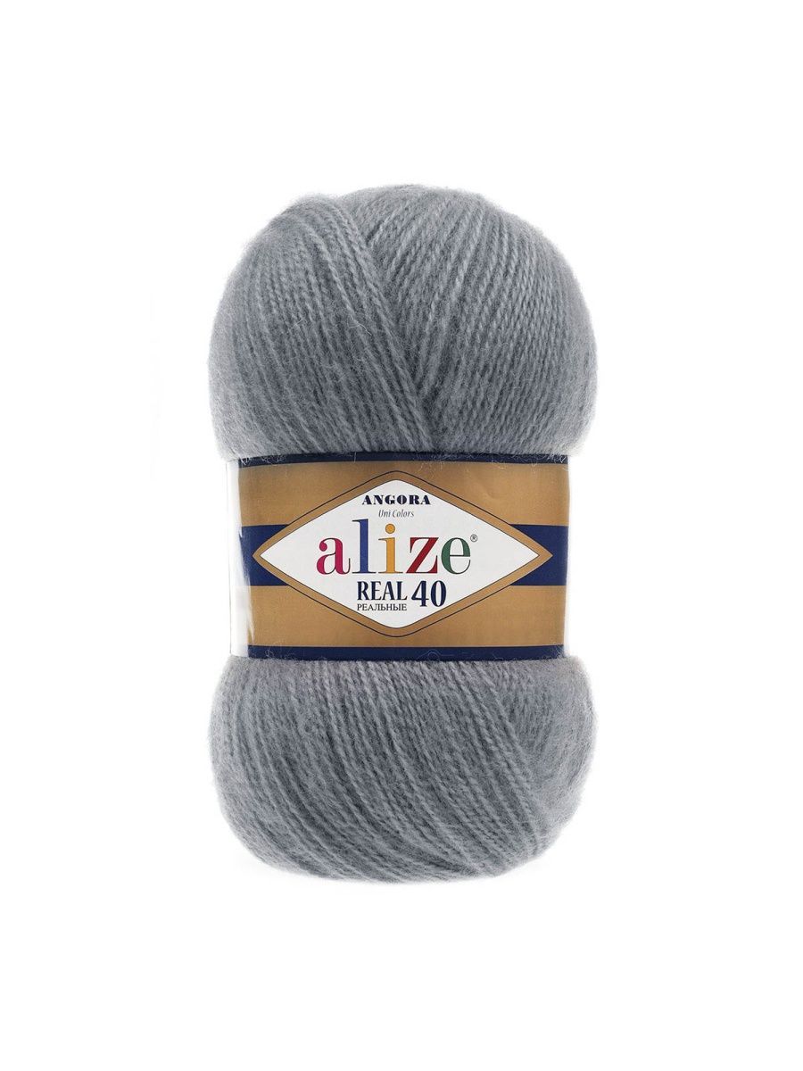 Пряжа Alize мягкая для вязания теплых вещей Angora real 40 100 гр 430 м 5 мотков 87 средне-серый - фото 6