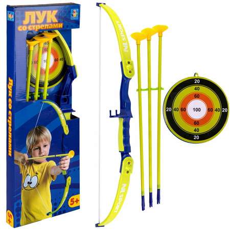 Игровой набор 1TOY лук со стрелами и мишень.