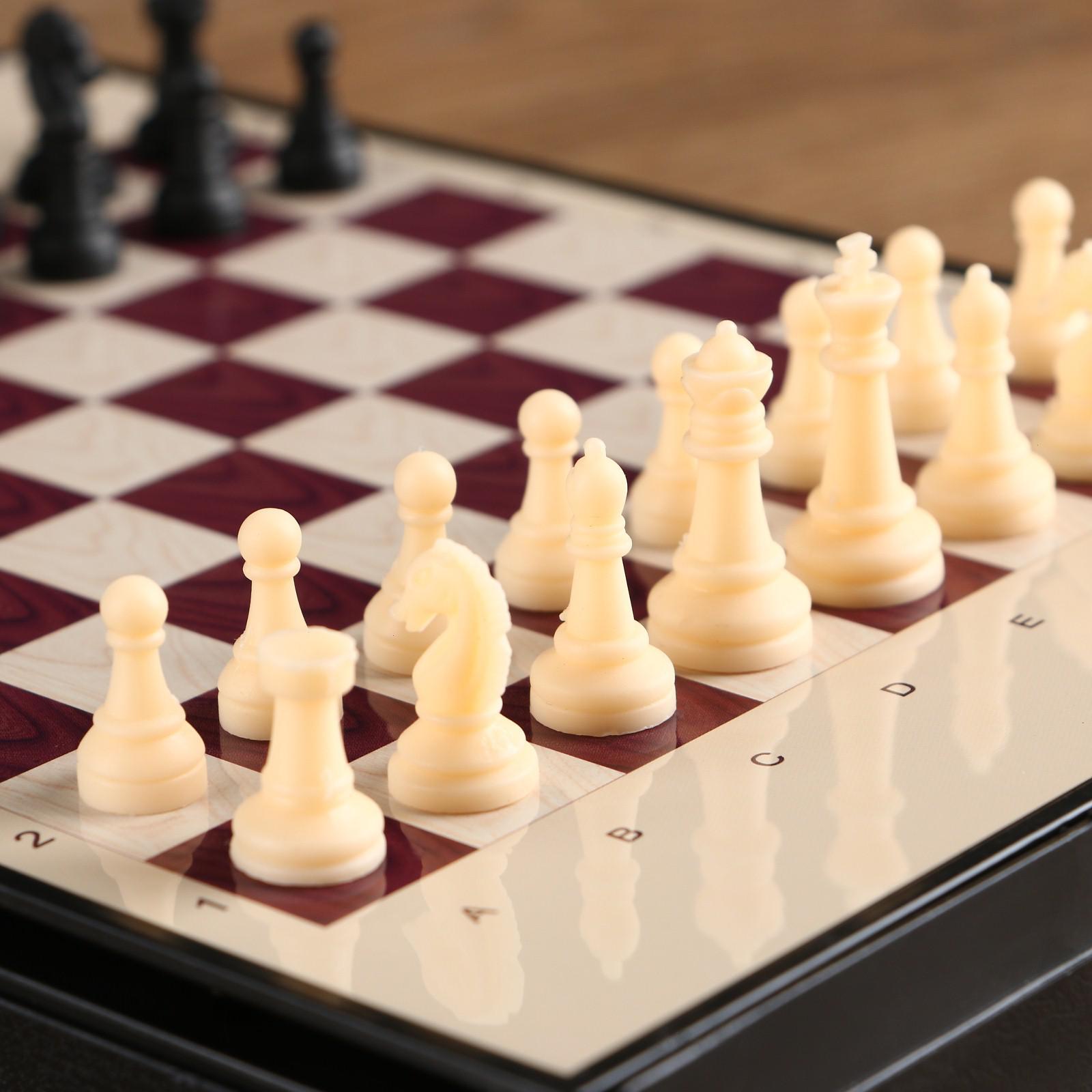 Шахматы Sima-Land магнитные с ящиком 24х18 см - фото 3