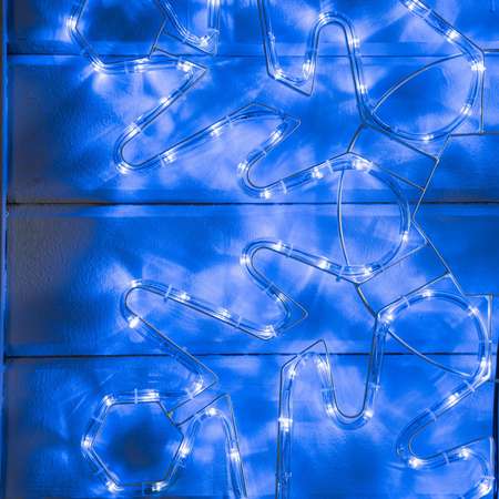 Светодиодная фигура Luazon «Снежинка» 80 см дюралайт 192 LED 220 В мерцание свечение синий/белый