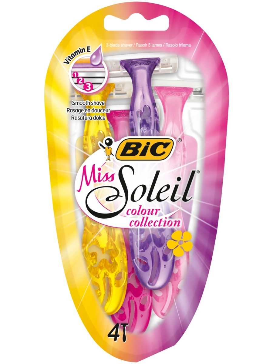 Набор бритв BIC одноразовых Miss Soleil 4 шт - фото 1