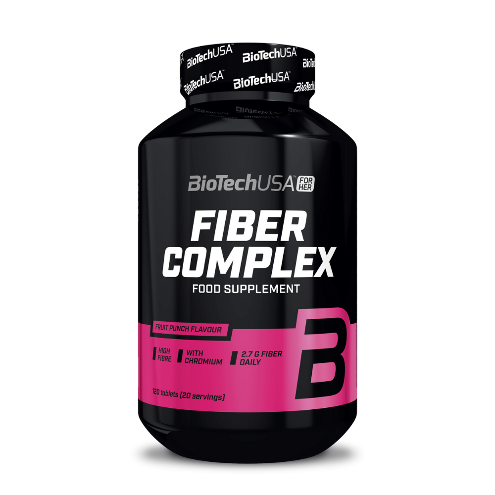 Клетчатка и Хром BiotechUSA Fiber Complex 120 жевательных таблеток со вкусом фруктовый пунш - фото 1