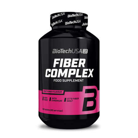 Клетчатка и Хром BiotechUSA Fiber Complex 120 жевательных таблеток со вкусом фруктовый пунш