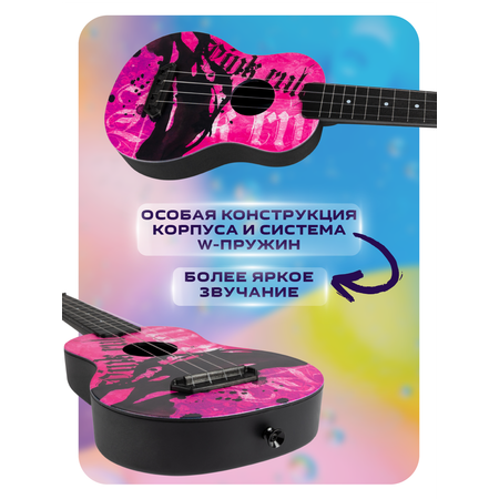Гитара гавайская Flight укулеле сопрано ULTRA S-40 Pink Rules