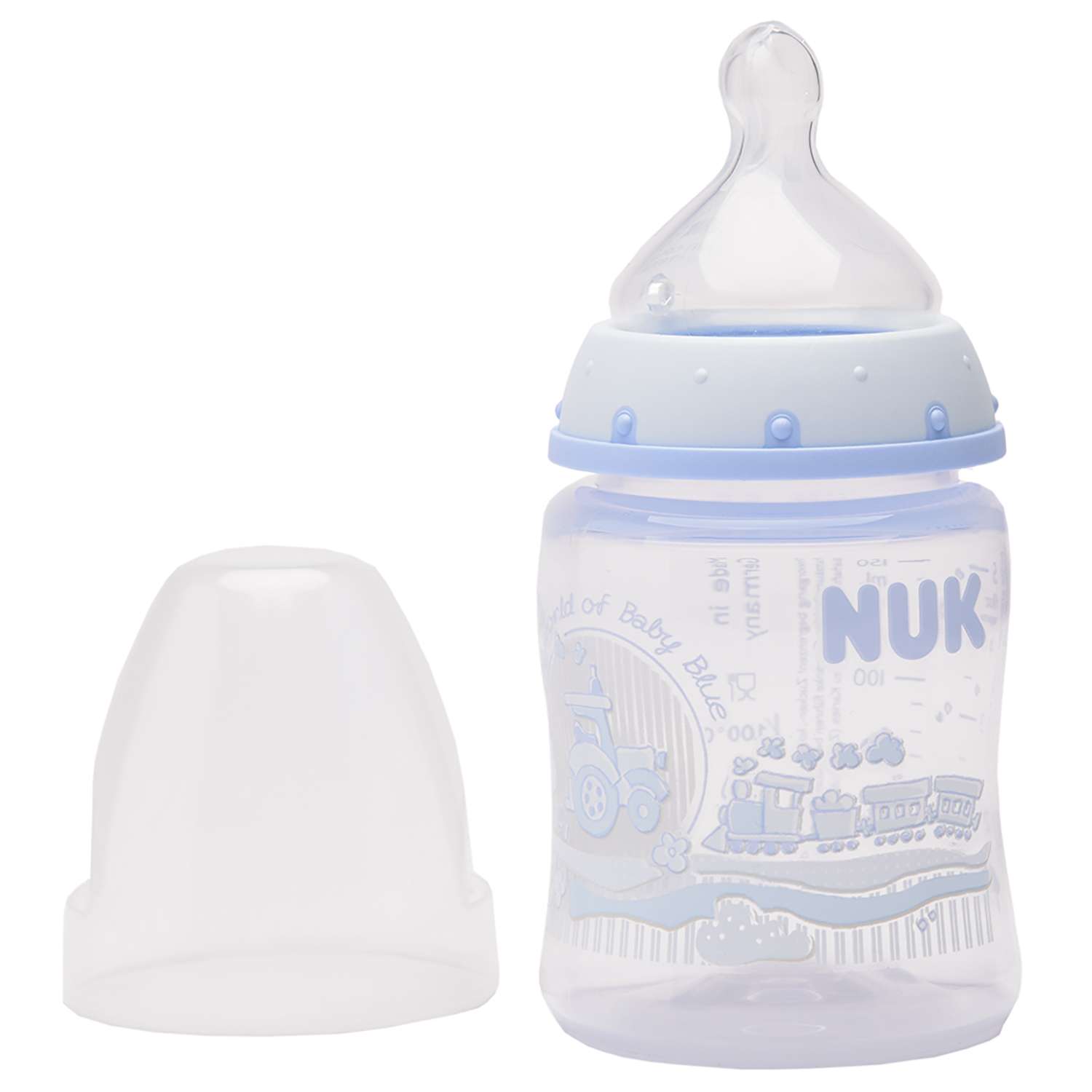 Бутылочка Nuk First Choice Baby Rose 150 мл Голубая с силиконовой соской для пищи М-1 - фото 5