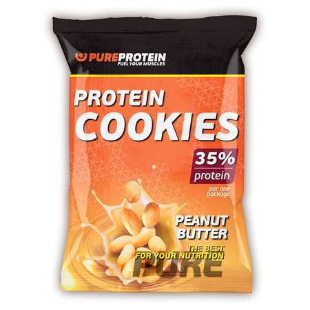 Печенье PUREPROTEIN с высоким содержанием белка арахисовое масло 80г
