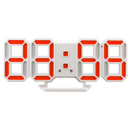 LED часы-будильник Perfeo LUMINOUS 2 белый корпус красная подсветка PF-6111