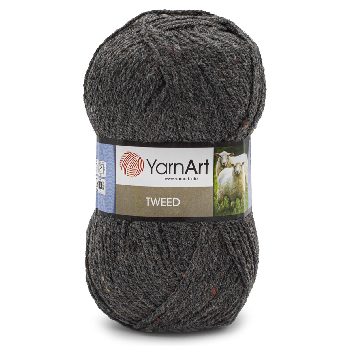 Пряжа YarnArt Tweed смесовая 100 г 300 м 225 темно-серый 5 мотков - фото 6