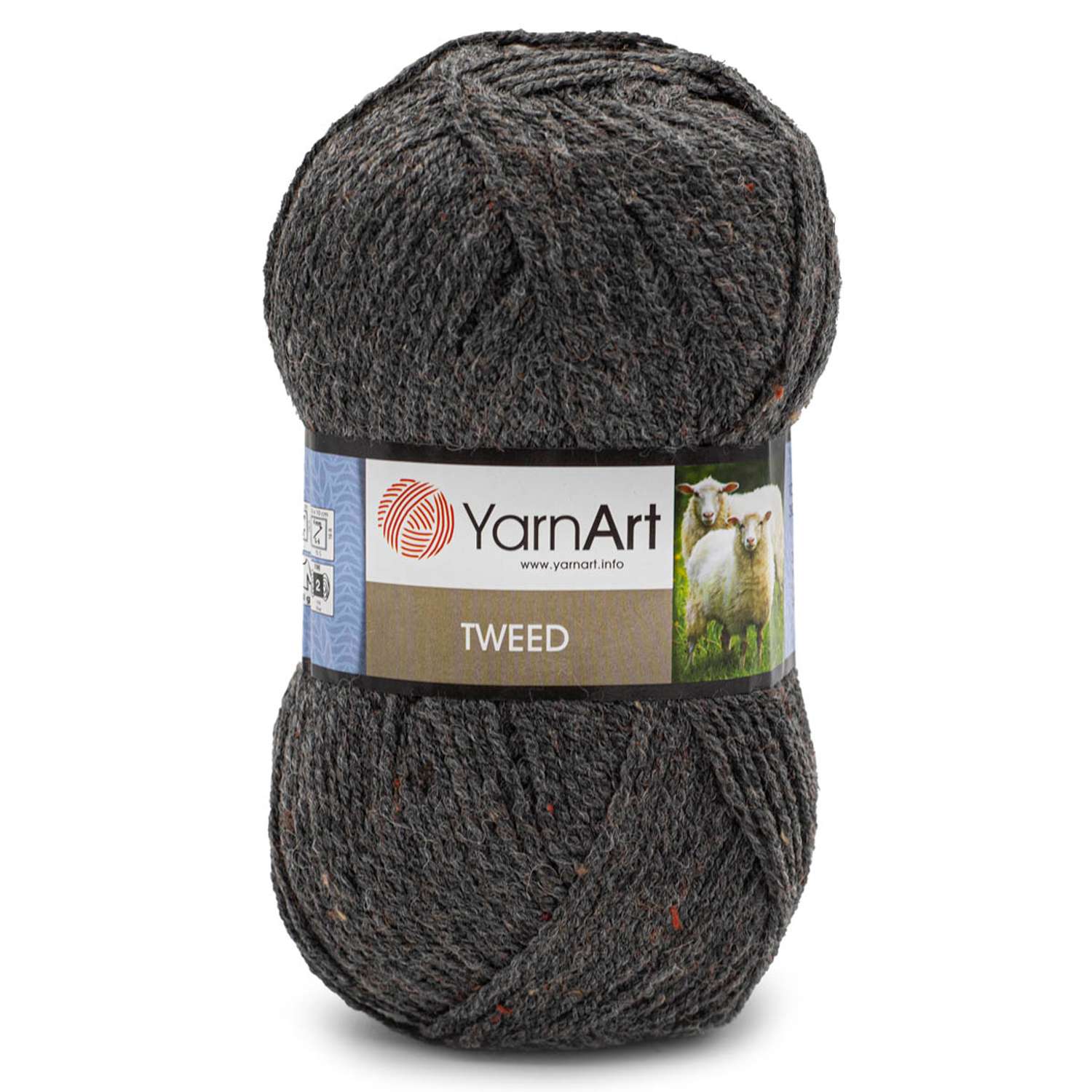 Пряжа YarnArt Tweed смесовая 100 г 300 м 225 темно-серый 5 мотков - фото 6