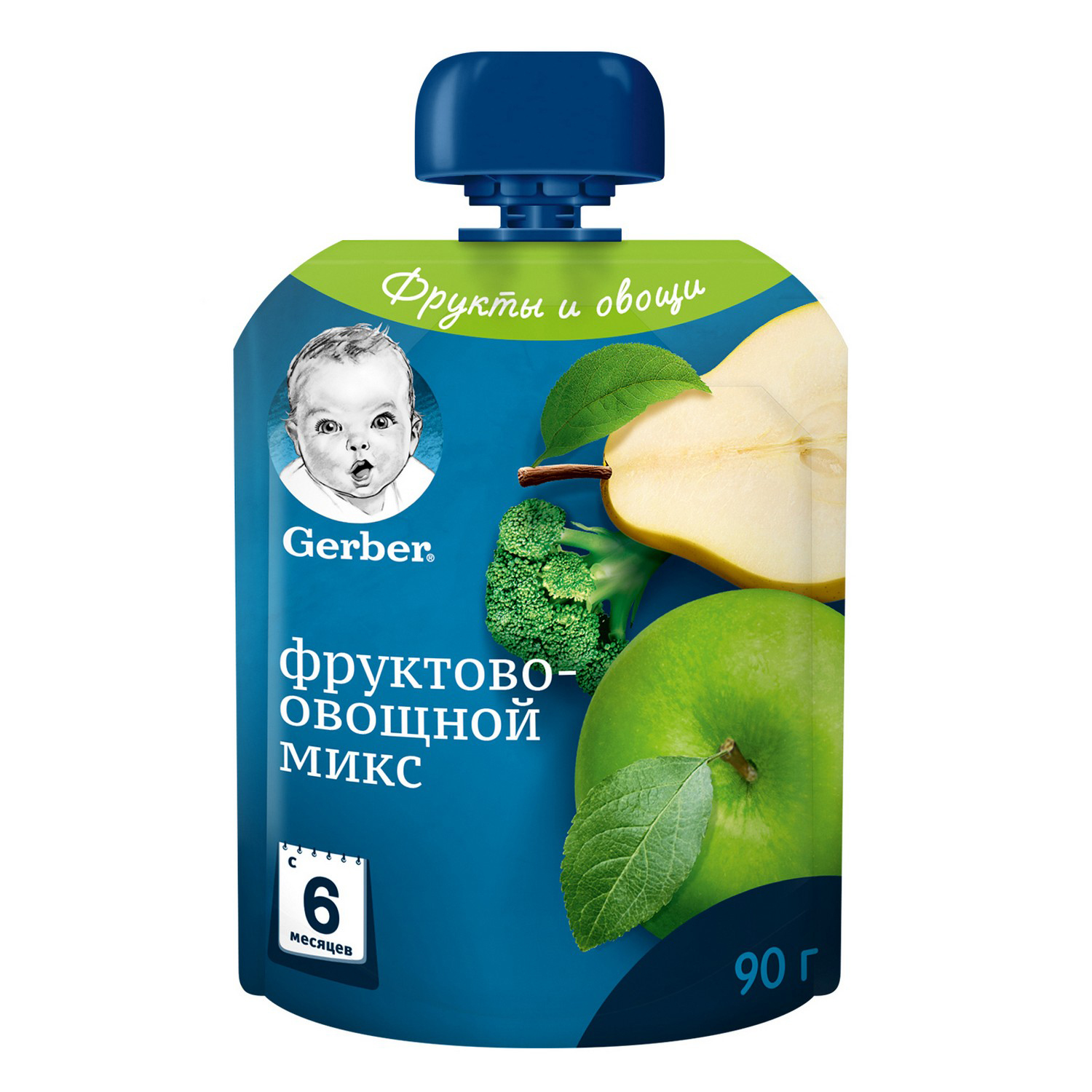 Пюре Gerber фруктово-овощной микс 90г с 6месяцев - фото 1