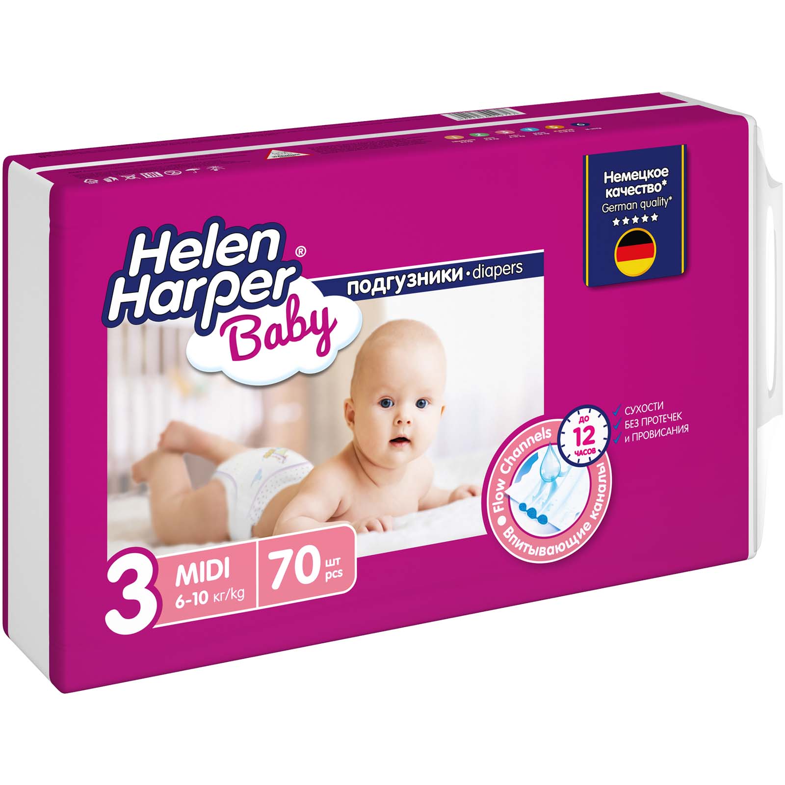 Helen Harper Подгузники Baby Midi (4-9 кг) 70 шт.