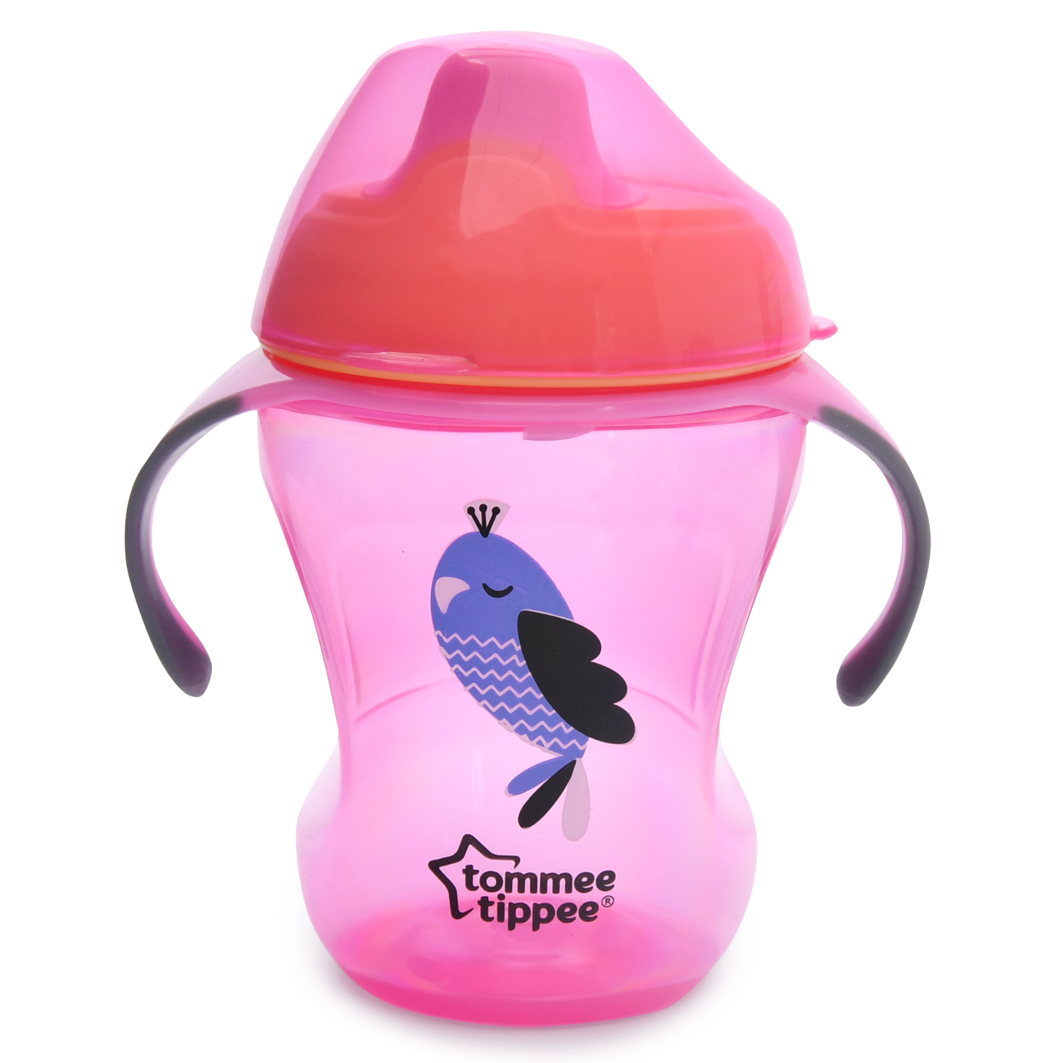 Поильник-непроливайка Tommee tippee с крышкой с ручками 230мл Розовая - фото 1