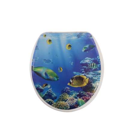 Сидение для унитаза Аквалиния синее SK-06161 рифы