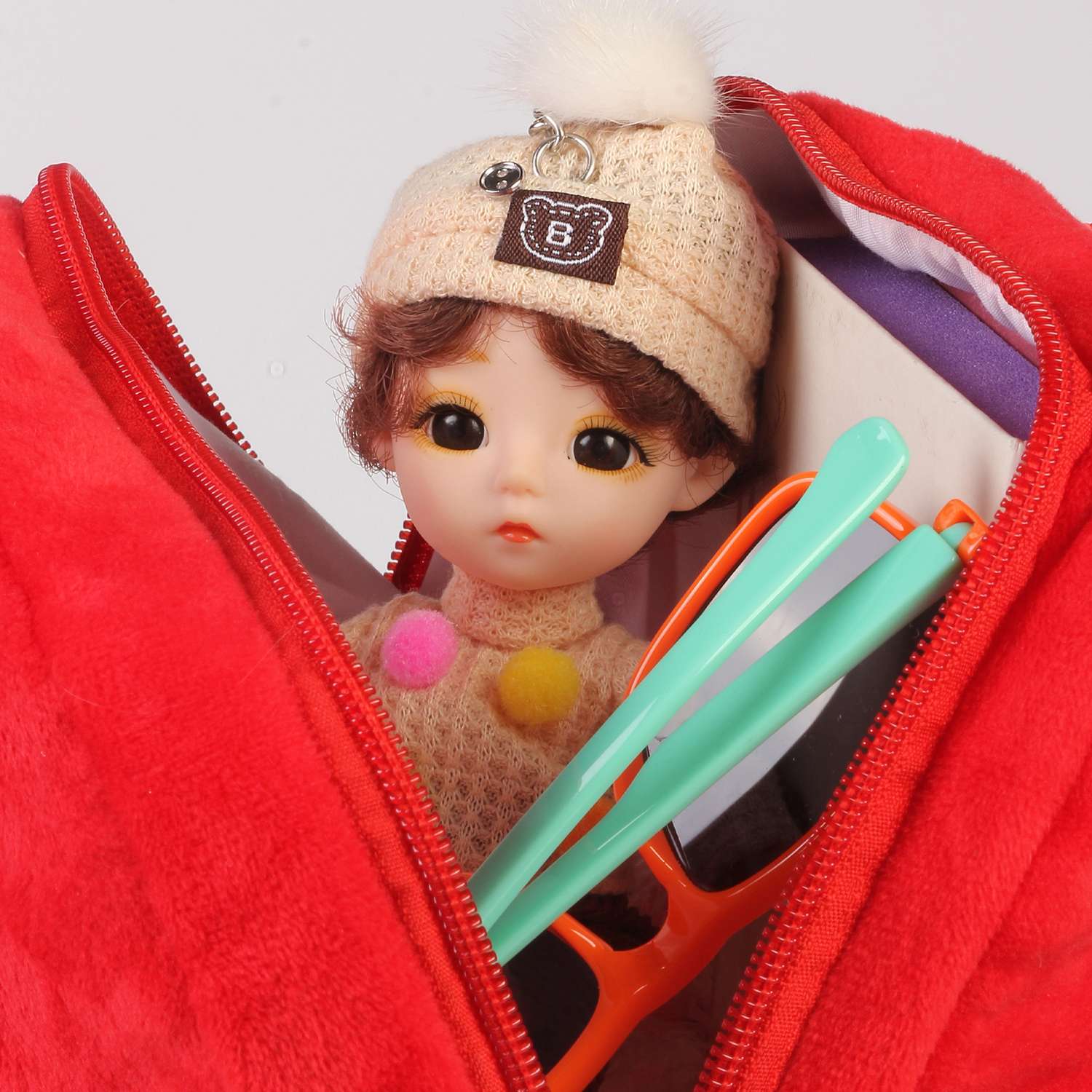 Рюкзак с игрушкой Little Mania красный Дракоша зелено-розовый - фото 5
